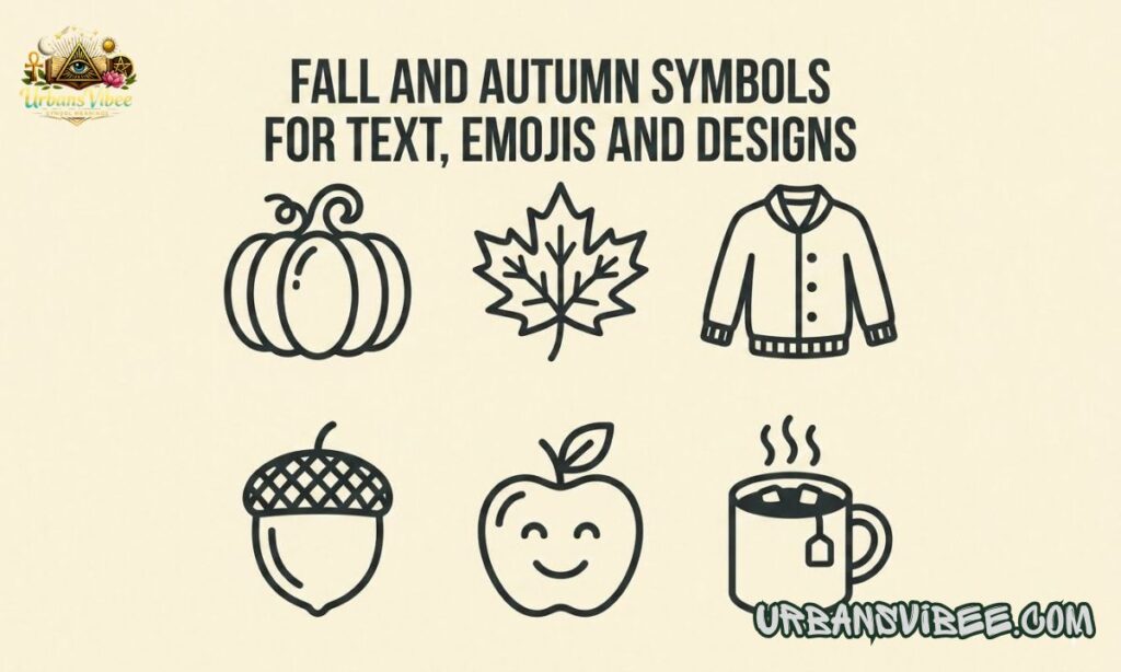 Fall And Autumn Symbols For Text, Emojis And Designs