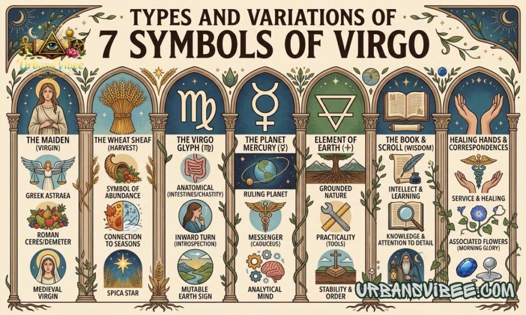 Types and Variations of 7 Symbols of Virgo